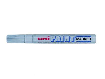 Uni PX-20 lakový popisovač stříbrný, klínový hrot 2,2 až 2,8 mm, olejová báze