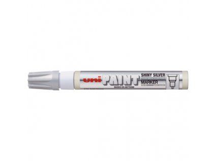 Uni PX-20 lakový popisovač s klínovým hrotem 2,2 až 2,8 mm, lesklý stříbrný