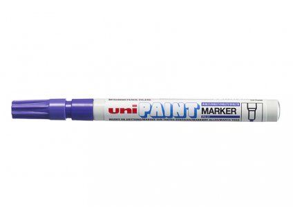 Uni PX-21 lakový popisovač fialový, klínový hrot 0,8 až 1,2 mm, tělo z hliníku