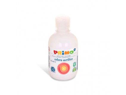 Akrylová barva PRIMO 300 ml, bílá, plastová lahvička s dávkovacím uzávěrem