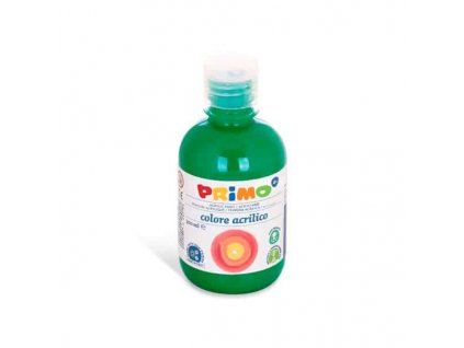 Akrylová barva PRIMO 300 ml, tmavě zelená, plastová lahvička s dávkovacím uzávěrem