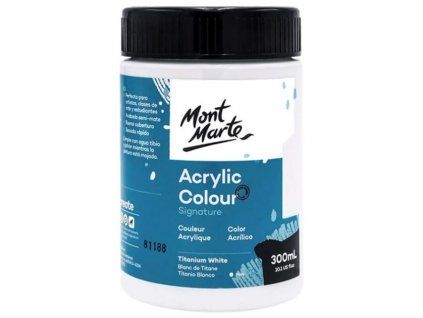 Mont Marte akrylová barva 300 ml, titanová běloba, hustá konzistence pro přímé použití