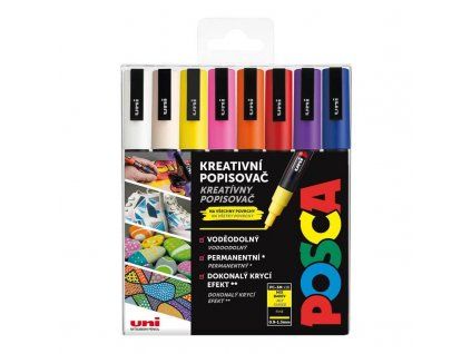 Uni Posca PC-3M sada 16 akrylových popisovačů mix barev, hrot 0,9 - 1,3 mm