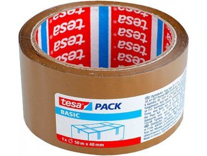 Tesa Basic 58575 hnědá lepící páska, šířka 45 mm, návin 40 m pro balení a tvoření