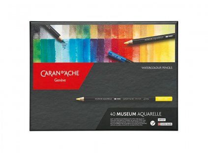 Caran D'ache Museum Aquarelle sada 40 šestihranných akvarelových pastelů v kartonovém boxu