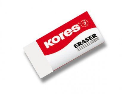 Kores KE30 bílá pryž 40x21x10 mm, neabrasivní PVC, jemné gumování tužky