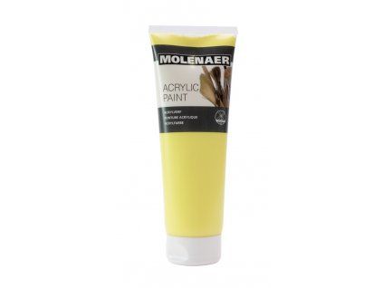 Akrylová barva Molenaer 250 ml odstín světle žlutá, vysoký podíl pigmentu, vyrobena v Holandsku