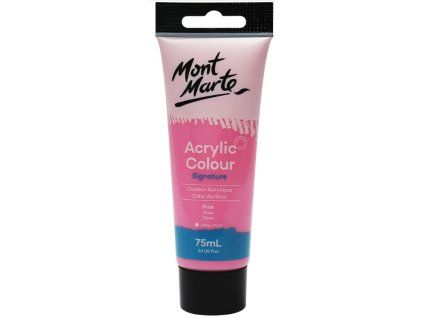 Mont Marte akrylová barva 75 ml tuba, odstín růžová Pink, série základní