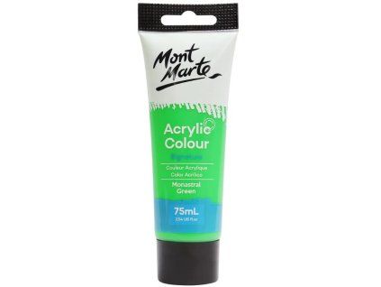 Mont Marte akrylová barva 75 ml, odstín Monastral Green zelená, tuba