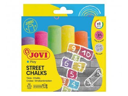 Jovi Street Chalk chodníkové křídy, sada 6 ks v jasných barvách pro děti