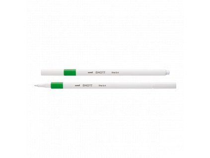 Uni EMOTT liner Mitsubishi Pencil 0,4 mm, zelená barva, tenký fix s bílým tělem
