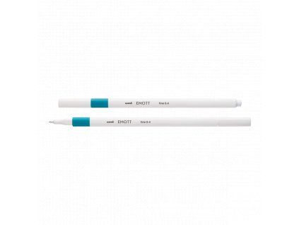 Uni EMOTT liner Mitsubishi Pencil 0,4 mm, tyrkysová barva, tenký fix pro kresbu