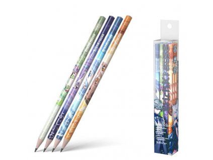 Grafitová trojhranná tužka ErichKrause Manga HB, speciálně impregnované dřevo, pevná tuha
