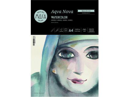 Musa Aqva Nova Watercolor blok A4, 300 g/m2, 12 listů, lepená vazba, akvarelový papír