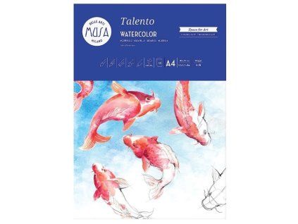 Musa Talento Watercolor blok akvarelových papírů A4, 300 g/m2, 10 listů, lepená vazba
