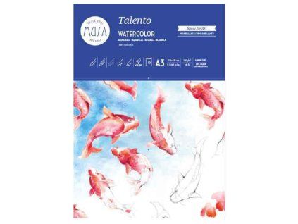 Musa Talento Watercolor blok akvarelových papírů A3, 300 g/m2, 10 listů, lepená vazba