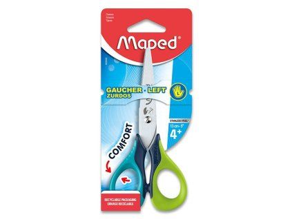 Dětské nůžky Maped Sensoft Left 13 cm s měkčeným úchopem pro leváky