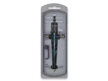 Kružítko Faber-Castell Quick Set Compass Twister tyrkys s regulačním mechanismem