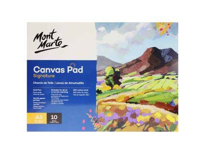 Mont Marte blok s šepsovaným malířským plátnem A3 280g/m2, 10 listů