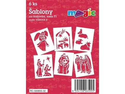 Magic papírové šablony sada T1 Vánoce II, 6 kusů vyřezaných z kartonu 220g