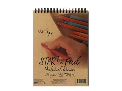 Blok SM.LT A5 Start Pad Natural Brown, 20 listů hnědého kraft papíru 125 g/m2, kroužková vazba