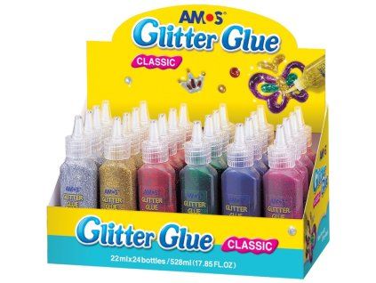 Amos glitrové lepidlo 22 ml červené, třpytivý efekt pro dekorace a kreativní tvoření