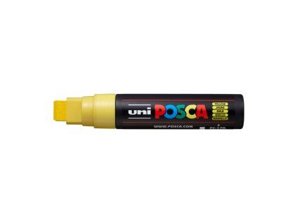 Uni Posca PC-17K akrylový popisovač s plochým hrotem 15 mm, odstín žlutá