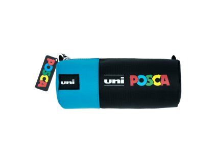 Penál POSCA od Uni v modro-černé variantě pro úložiště popisovačů a markerů