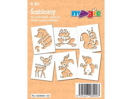 Magic papírové šablony sada 6 ks Z1 s motivy lesních zvířátek pro kreativní tvoření