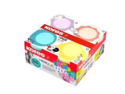 Kores Magik Clay pružná modelovací hmota, sada 4 pastelových barev po 40 g