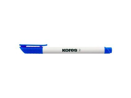 Popisovač Kores K-Marker Whiteboard tenký, modrá barva, hrot 1-2 mm na bílé tabule
