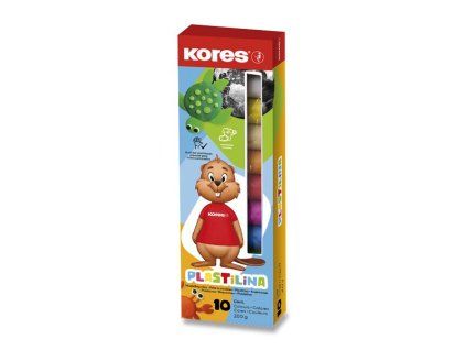 Kores plastelína 10 základních barev, 200 g, netoxická modelovací hmota pro děti