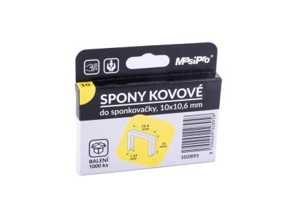 Spony MasiPro 10,6 x 1,24 x 10 mm pro sponkovací pistoli T50, balení 1 000 ks