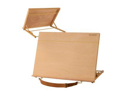 Stolní malířský stojan Meeden 6076 s integrovanou dřevěnou deskou 48×65 cm pro kresbu i malbu