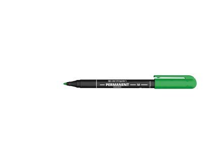 Permanentní fix Centropen 2846 zelená, hrot 1 mm, rychleschnoucí inkoust na papír, plast, kov i sklo