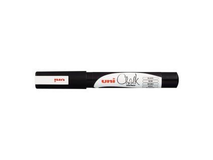 Uni Chalk PWE-3MS černý křídový popisovač se stopou 0,9 až 1,3 mm, bullet tip
