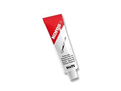 Kores Temperas temperová barva bílá 12 ml, vysoká kryvost a vodou ředitelná