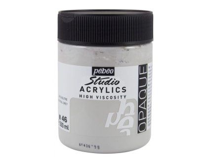 Akrylová barva Pébéo Studio Acrylic 500 ml, odstín 046 šedá, matný až saténový povrch