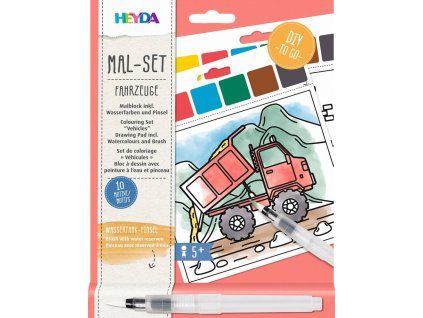 Heyda omalovánky vodou Vymaluj si auta a jiná vozidla, 10 motivů s přiloženým štětcem