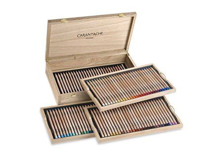Caran d'Ache Luminance 6901, sada 112 ks pastelek v dřevěném kufříku, Swiss Made umělecké pastelky