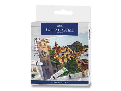 Sada 24 olejových barev Faber-Castell v tubách po 9 ml, zářivé odstíny pro olejomalbu