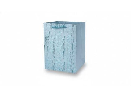 Modrá dárková papírová taška 44 x 31 x 12 cm s potiskem a textilními uchy