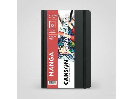 Canson Graduate Book Manga, skicák 200 g, 80 stran, pevná vazba s gumičkou a záložkou