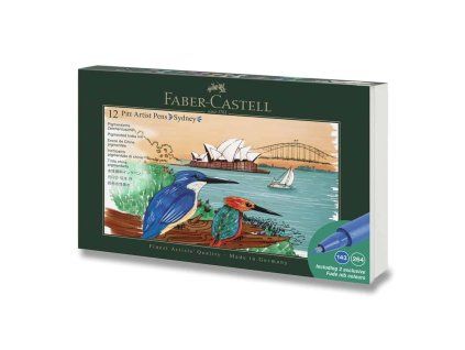 Faber-Castell Pitt Artist Pen Sydney sada 12 popisovačů, hrot B, FM a S, pigmentový inkoust