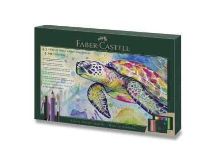 Faber-Castell Albrecht Dürer akvarelové pastelky a Pitt Artist Pen, sada 46 kusů