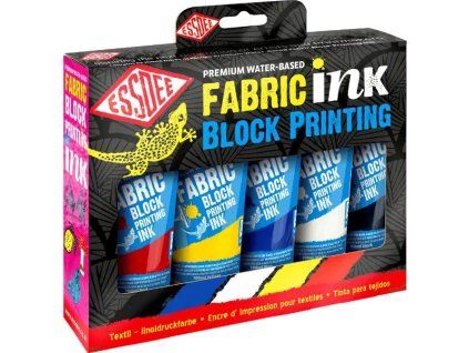 Essdee textilní tiskové barvy pro linoryt, sada 5 primárních odstínů 5 x 100 ml