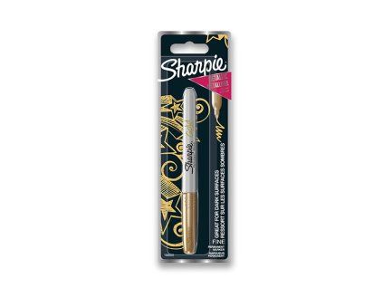 Permanentní popisovač Sharpie Metallic zlatý 1,4 mm, metalický inkoust na světlé i tmavé povrchy