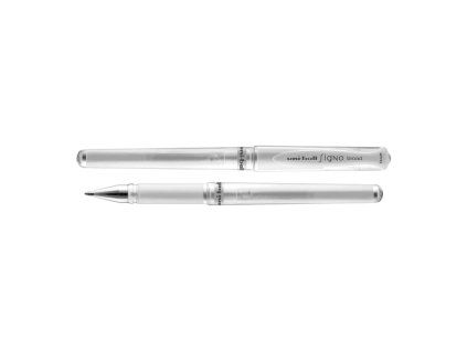 Gelový roller UNI Signo Broad UM-153, 1,0 mm, bílý pigmentový inkoust Super Ink