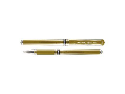Gelový roller Uni Signo Broad UM-153, hrot 1,0 mm, zlatý metalický inkoust