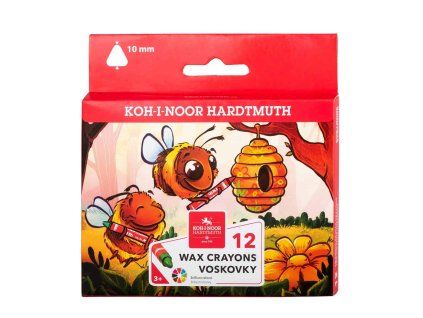 Sada trojhranných voskovek Koh-i-Noor, 12 barev, ergonomický tvar pro správné držení
